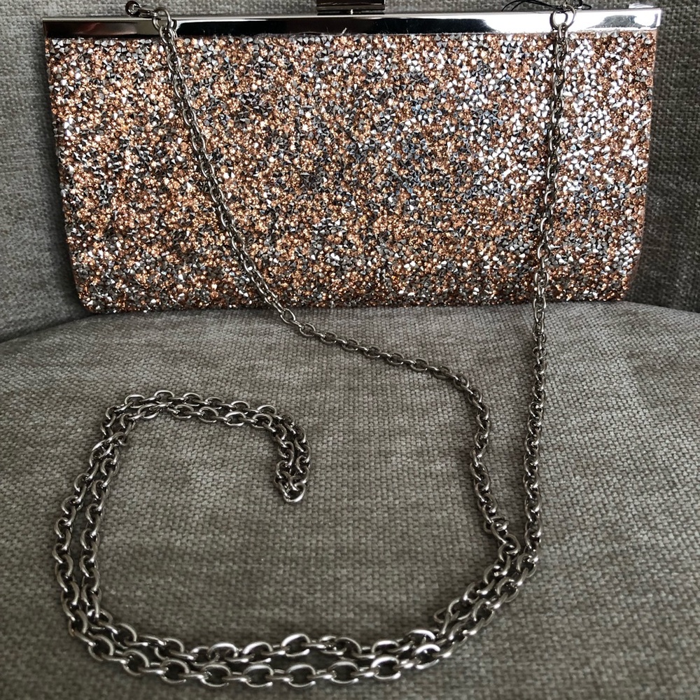 INC Lexy Rose Gold clutch